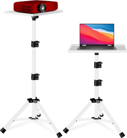Projector Stand, 33LB Load Bearing & 22-55" Height Adjustable, for Projector/Laptop/DJ Gear, Outdoor/Office/Studio - Stable Base (Black)