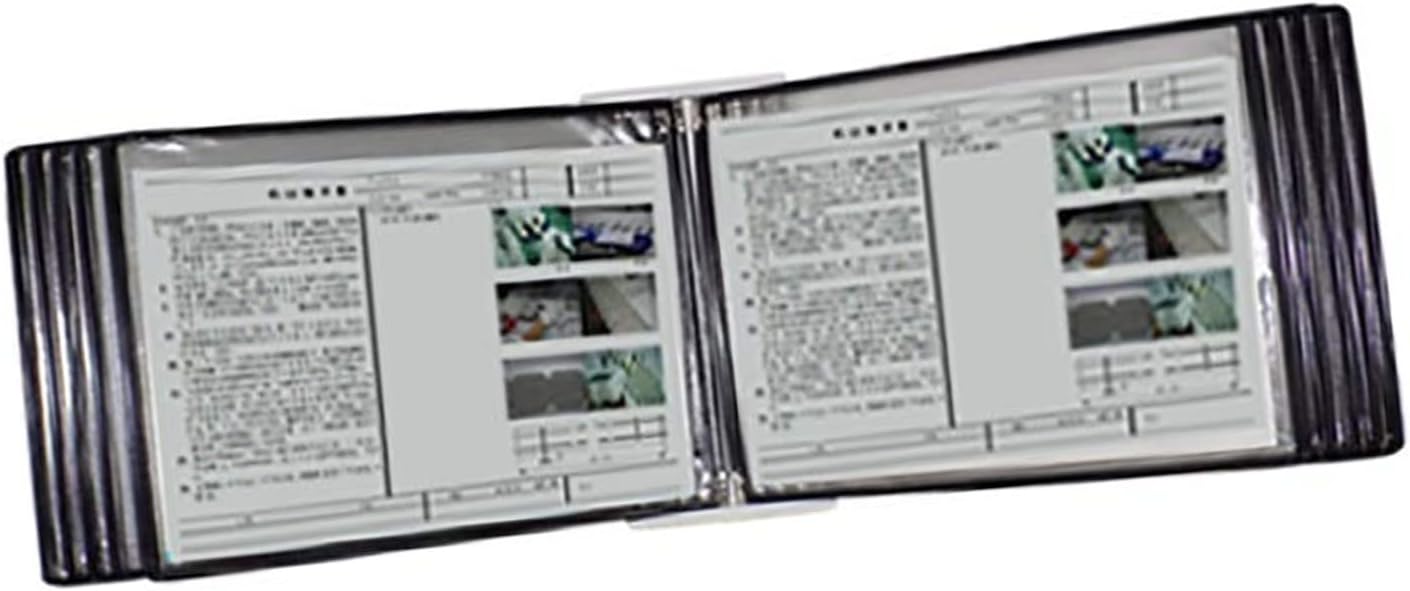 Wall-Mounted Catalog Display Rack - Office File Organizer with Clips & Panels, Flip Book Holder, Black Reference System for Efficient Document Storage & Easy Access