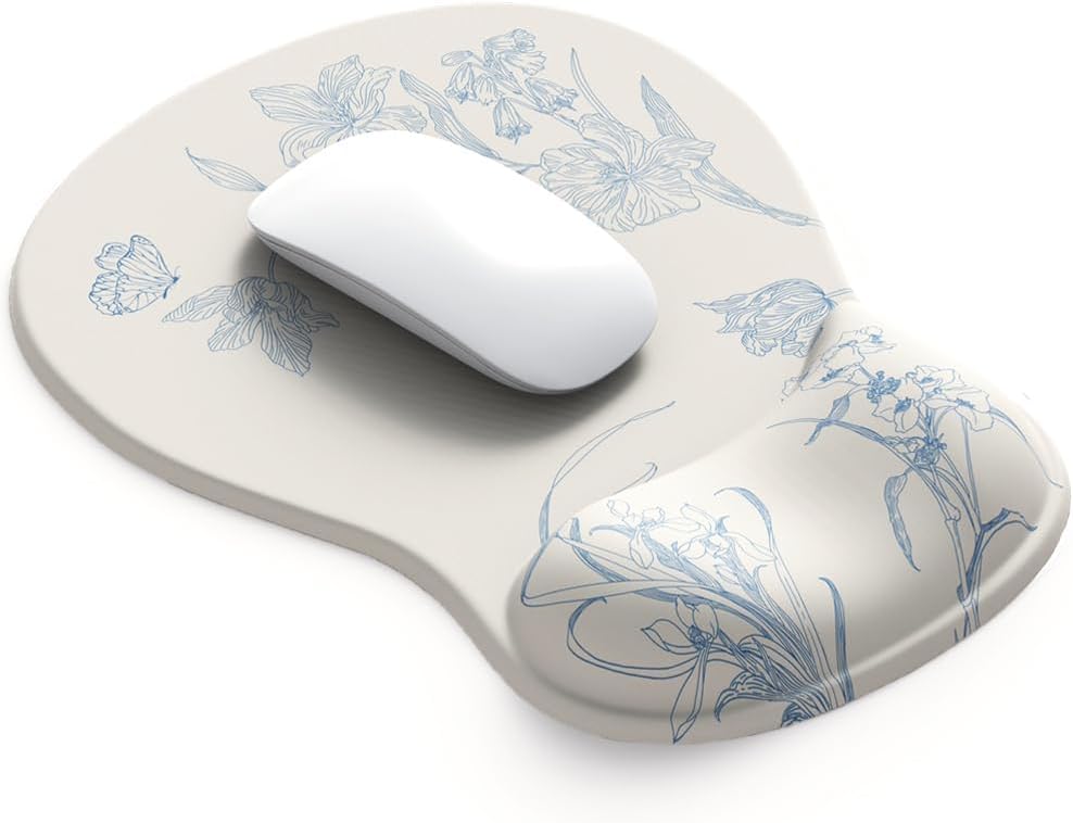 ErgoComfort Gel Wrist Rest Mouse Pad-Ergonomic Office Mousepad with Wrist Support-Non-Slip, Design Desk Accessories Mat for Home&Game Decor (06Mocha Sand)