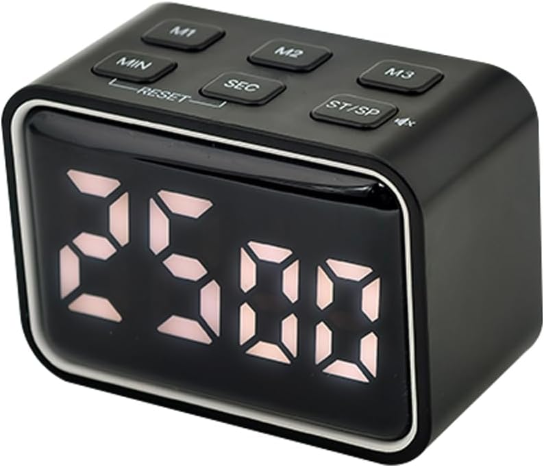 Digital Mini Timer Rechargeable, ON/Off Led Display Count Down/Up, 3 Preset Memory Times Loud Alarm Desk Timer for Kids Classroom Office Kitchen Cooking, Blue