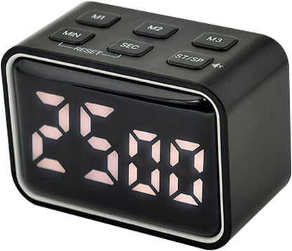 Digital Mini Timer Rechargeable, ON/Off Led Display Count Down/Up, 3 Preset Memory Times Loud Alarm Desk Timer for Kids Classroom Office Kitchen Cooking, Blue