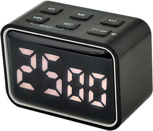 Digital Mini Timer Rechargeable, ON/Off Led Display Count Down/Up, 3 Preset Memory Times Loud Alarm Desk Timer for Kids Classroom Office Kitchen Cooking, Blue