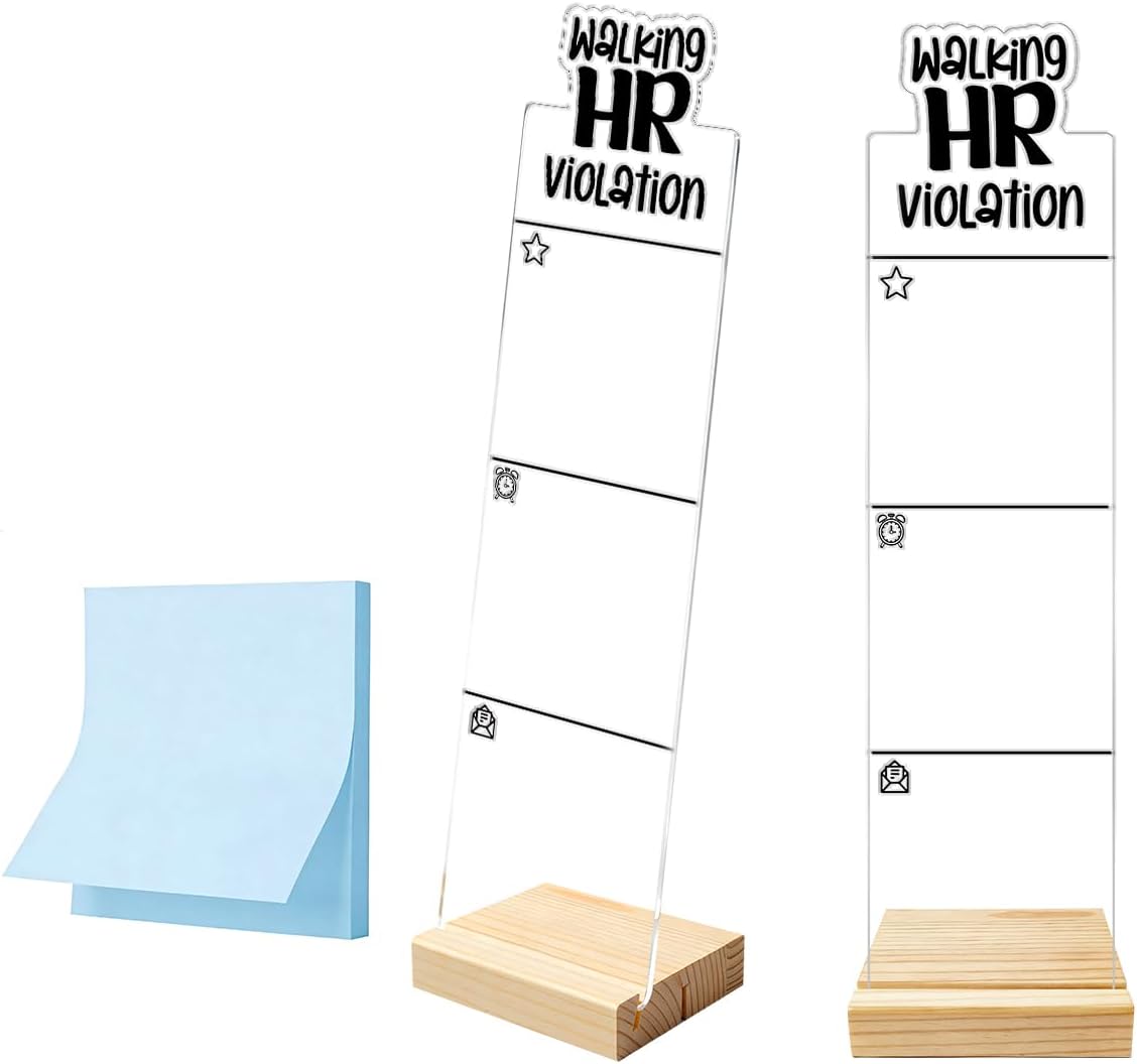 Monitor Memo Board Computer Monitor Memo Board Sticky Note Organizer Kidney Acrylic Desk Accessories Removable Wooden Base Set Sticky Notes 100 Sheets 11.8×3.1 inches