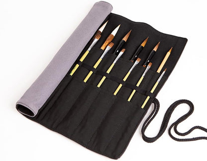 Funny live Paint Brush Holder Art Supplies, Artist Brush Holder & Art Supply Storage Organizer Roll-Up Case Bag, Protect Acrylic Oil Watercolor Paintbrushes (Peony-20 Slot Pockets)