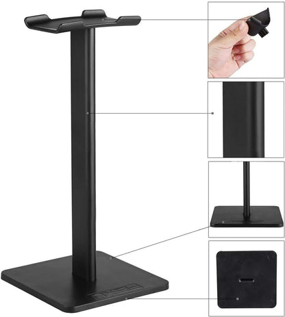 Headphone Stand, Universal Aluminum Holder Showing Display Hanger for HyperX Cloud II Gaming Headset, Microsoft Xbox One Chat, Turtle Beach Recon, Sony Headset 2.0 and More