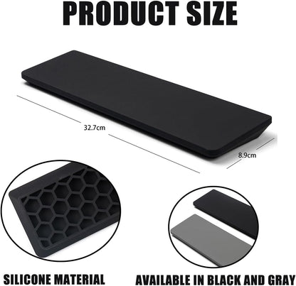 Ergonomic 75% Keyboard Wrist Rest-12.8" Silicone Non-Slip Keyboard Cushion, Computer Wrist Rest, Relief of Hand Pain(Grey)