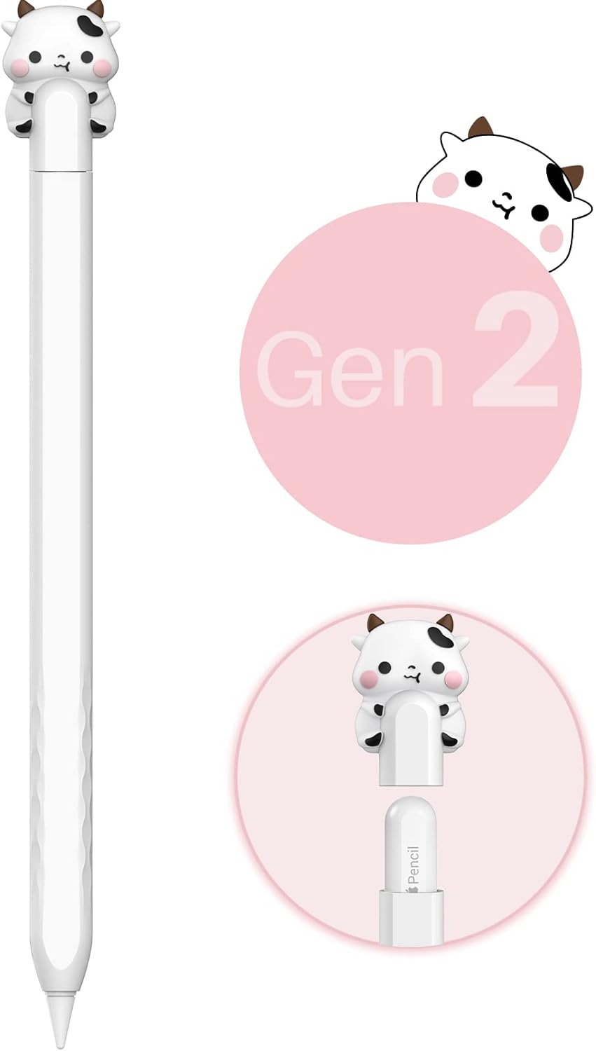 NIUTRENDZ Cute Bear Apple Pencil Case for Apple Pencil 2nd Generation Case Silicone Protective Cover Sleeve Skin Accessories (Brown, Apple Pencil 2nd Generation)