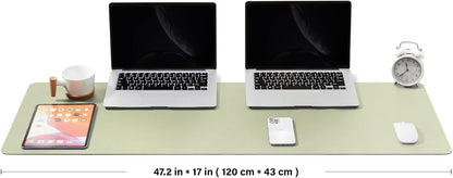 Cork Desk Mat - Dual-Sided Desk Pad for Office and Home - Desk Organization and Accessories - Ideal for Large Mouse Pad and Desk Mats on Top of Desks(Dark Green,90cmx 43cm)