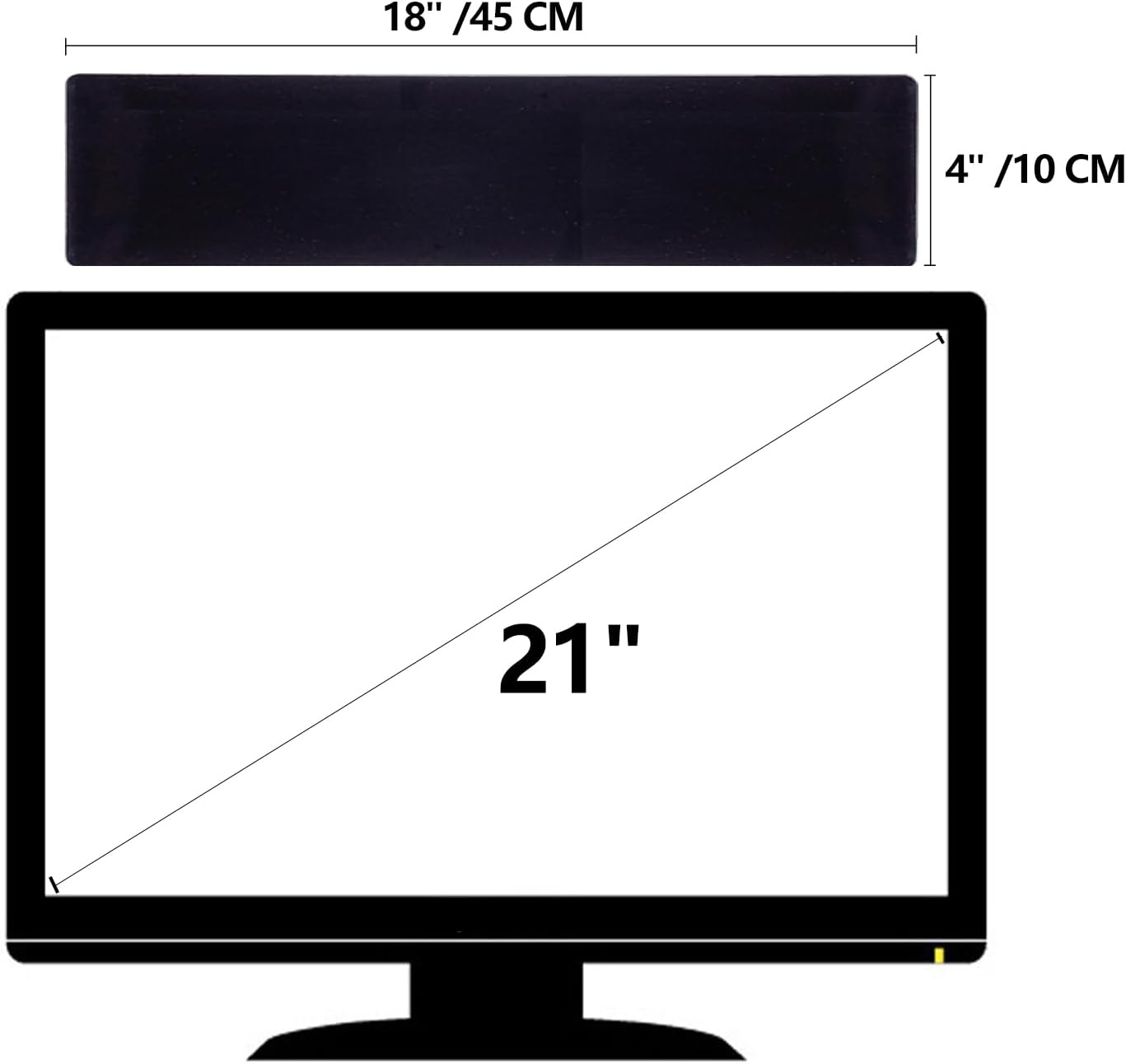 Monitor Memo Board Top Mount,18" Monitor Sticky Note Holder,Sticky Boards,Message Board for Computer Monitors