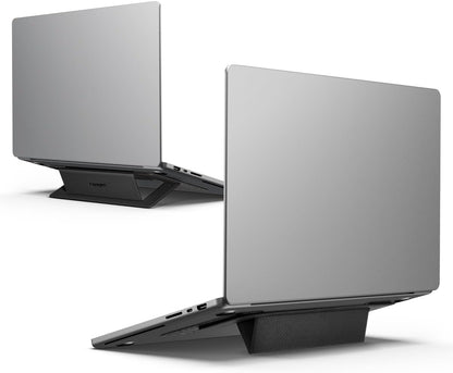 Spigen Slim Fold Portable Laptop Stand Keyboard Riser Foldable Ergonomic Angle Lift Anti-Slip Compatible with MacBook Neo, MacBook Air, MacBook Pro 11"-16" and iPad/Air/Pro and More - Black (LD201-S4)