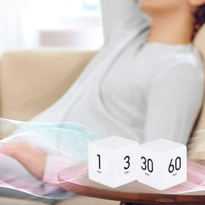 Cube Timer, Rotation Timer, 1/3/5/10 Min and Custom Countdown, Productivity Timer with Adjustable Volume, Gravity Sensor Flip Timer, Management Timer for Home Office Kitchen
