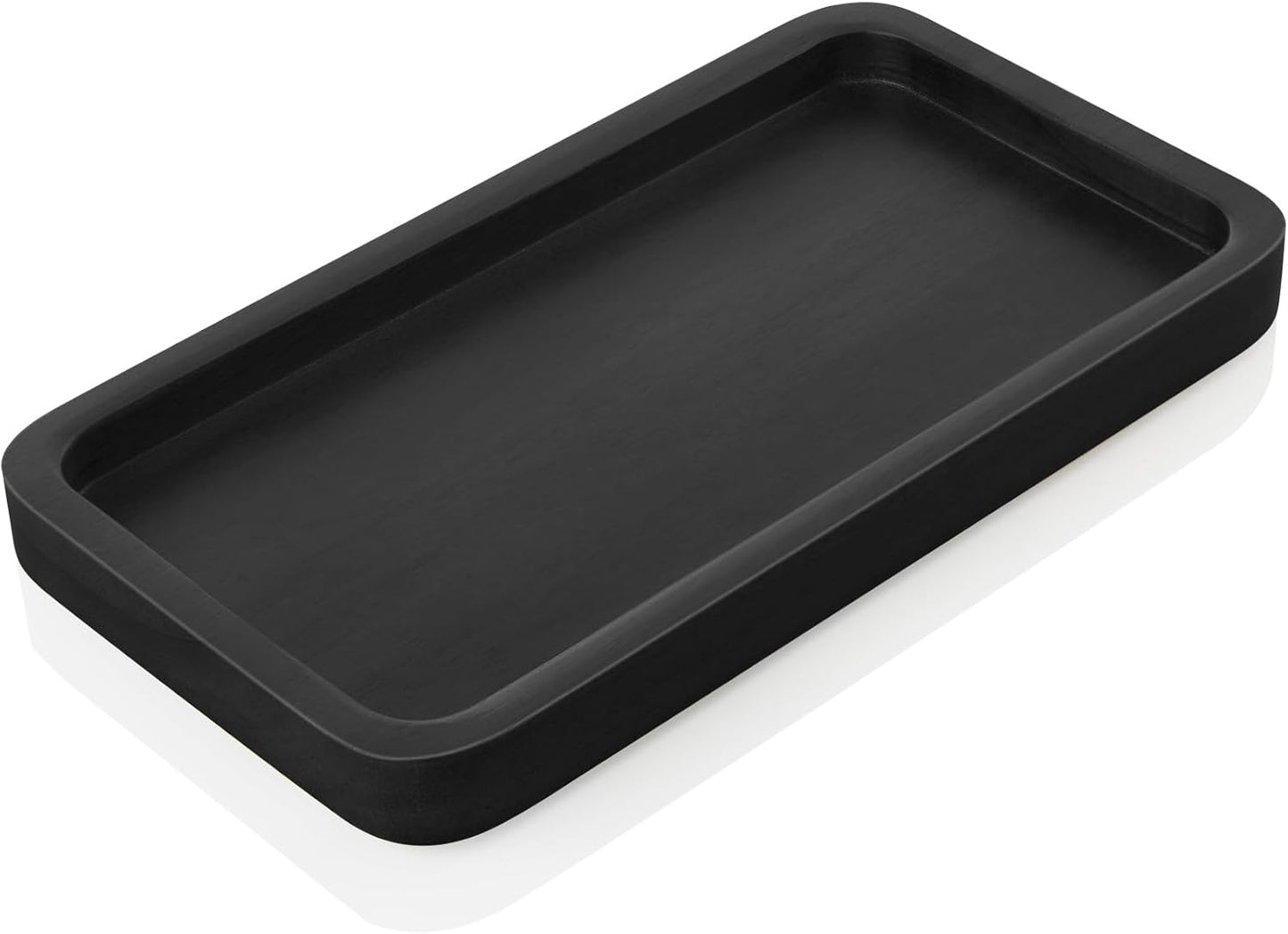ALELION 8" Acacia Wood Bathroom Vanity Tray for Counter - Dresser Top Tray for Perfume Jewelry Candle Key Catchall - Small Kitchen Countertop Organizer for Soap Dispenser and Sponge Holder