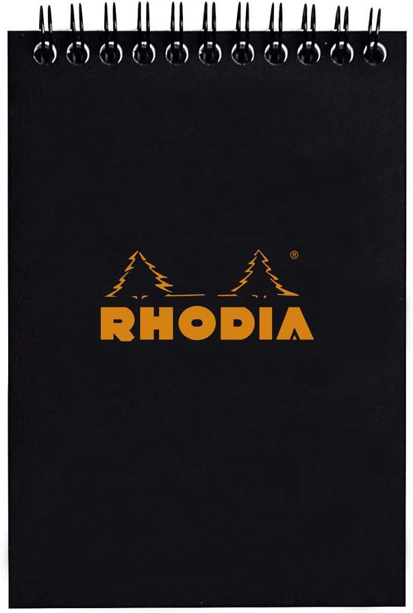Rhodia #16 Wirebound Notepad 5.8" x 8.3" Dot Pad, Orange Cover