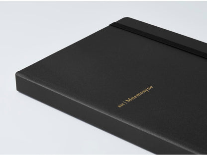 Maruman Mnemosyne Lined Notebook- Vertical A5, 5.83" x 8.27", 70 Sheets / 140 Pages, 7mm College Ruled With Center Line Journal, Perforated Pages & Wire-Bound to Lay Flat, Black, Made in Japan - Colors A
