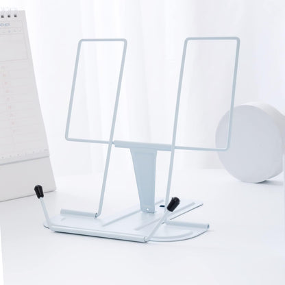 Metal Book Stand for Desk, Adjustable Reading Rest Book Holder, Portable Cookbook Documents Holder, Sturdy Typing Stand for Recipes Textbooks Tablet Music Books with Page Clips (Green)