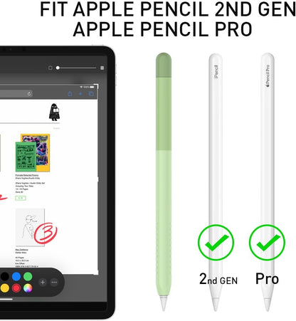 Delidigi for Apple Pencil Pro Case (2024) & Apple Pencil 2nd Generation Sleeve,Soft Silicone Grip Cover,Magnetic Charging Compatible,Double Tap Support,Gradient Color Design