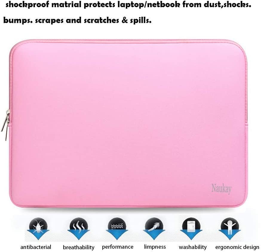 Naukay Laptop Sleeve Case, 15.6 Inch,Resistant Neoprene Notebook Computer Pocket Case/Tablet Briefcase Carrying Bag Compatible Asus/Dell/Fujitsu/HP/Sony/Toshiba/Acer- (Black)