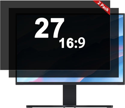 [2-Pack] 24 Inch Computer Privacy Screen Filter (16:9 Aspect Ratio) - Removable, Anti Glare & Blue Light Blocking, Compatible with HP Dell ASUS Acer Samsung Monitors