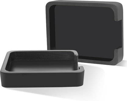 2 PCS 4x6 Memo Holder for Desk Paper Holder Black Wooden Memo Organizer for Desk Paper Tray Index Card Holder Fits 4 x 6 Index Card Cardstock Pads Note for Office School