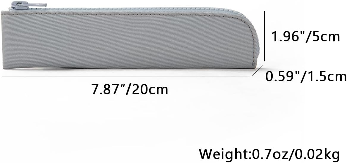 Canvas Pencil Case Small Pencil Pouch Slim Lightweight Pen Case Holder Cute Zipper Bag for School Office