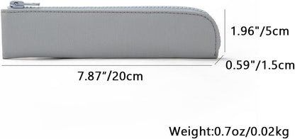 Canvas Pencil Case Small Pencil Pouch Slim Lightweight Pen Case Holder Cute Zipper Bag for School Office