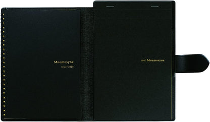Maruman Mnemosyne Lined Notebook- Vertical A5, 5.83" x 8.27", 70 Sheets / 140 Pages, 7mm College Ruled With Center Line Journal, Perforated Pages & Wire-Bound to Lay Flat, Black, Made in Japan - Colors B