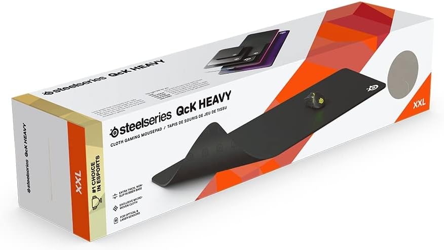 SteelSeries QcK Gaming Mouse Pad - XXL Cloth - Peak Tracking and Stability - Esports Mousepad - Never-Slip - Full Desk Coverage