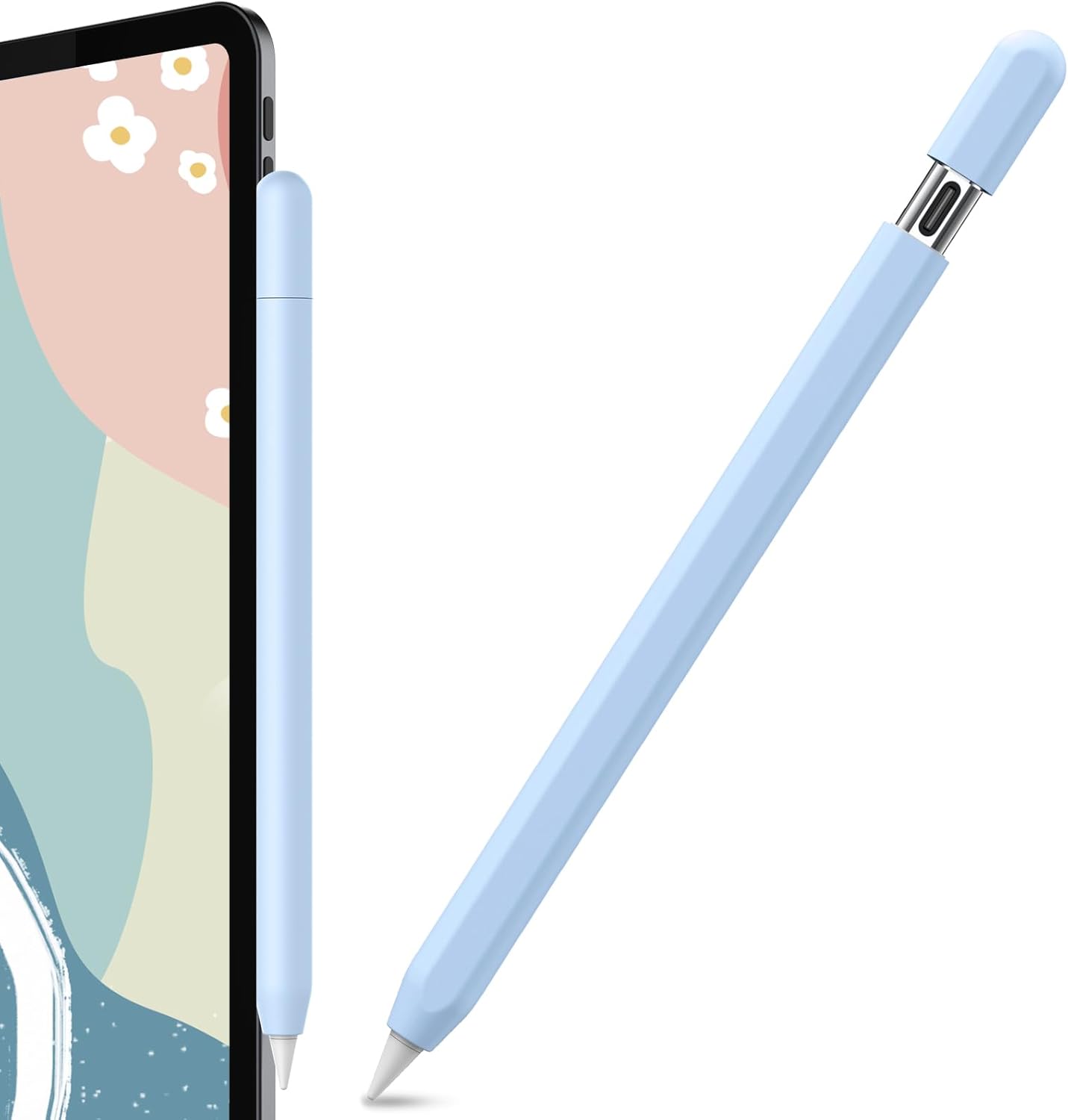 AhaStyle Silicone Case for Apple Pencil (USB-C) 2023 Ultra Thin Proteative Cover Skin Apple Pencil Sleeve Anti-Slip Grip Compatible with Apple Pencil USB C (Lavender)