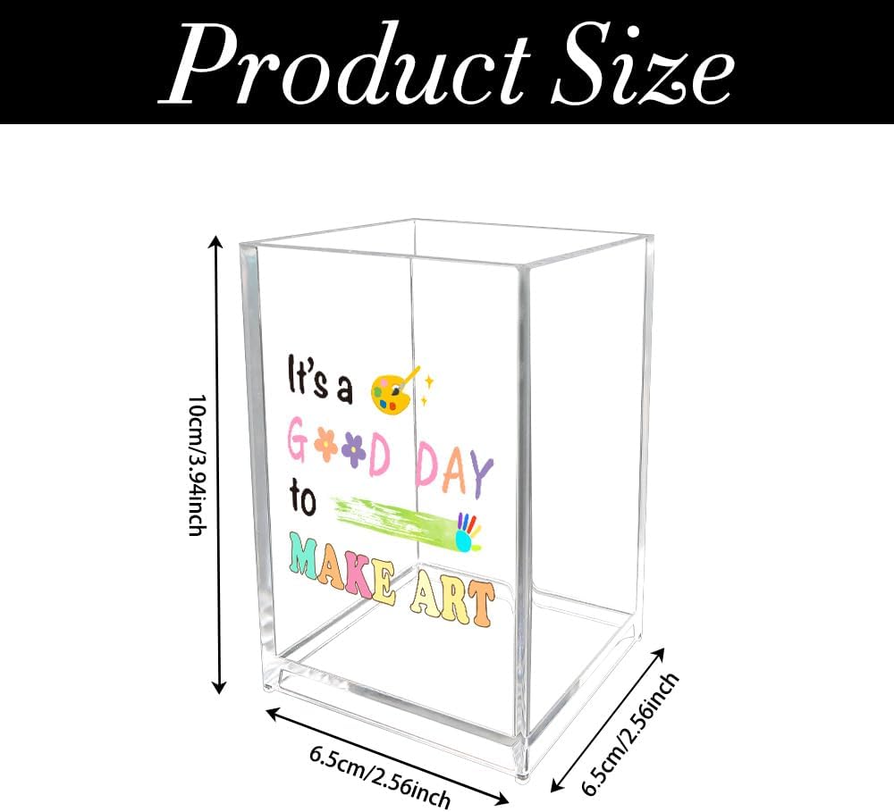 Unique Gifts for Artists Women Men The Earth Without Art Is Just EH Acrylic Pen Holder Christmas Valentines Birthday Gifts for Artists Art Lovers Painters Teachers Friends Paint Brush Holder