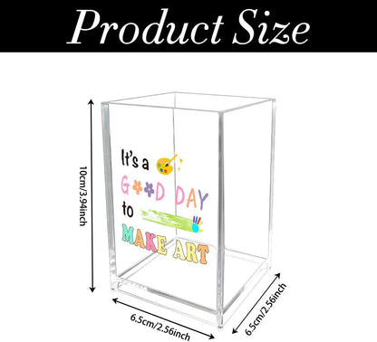 Unique Gifts for Artists Women Men The Earth Without Art Is Just EH Acrylic Pen Holder Christmas Valentines Birthday Gifts for Artists Art Lovers Painters Teachers Friends Paint Brush Holder