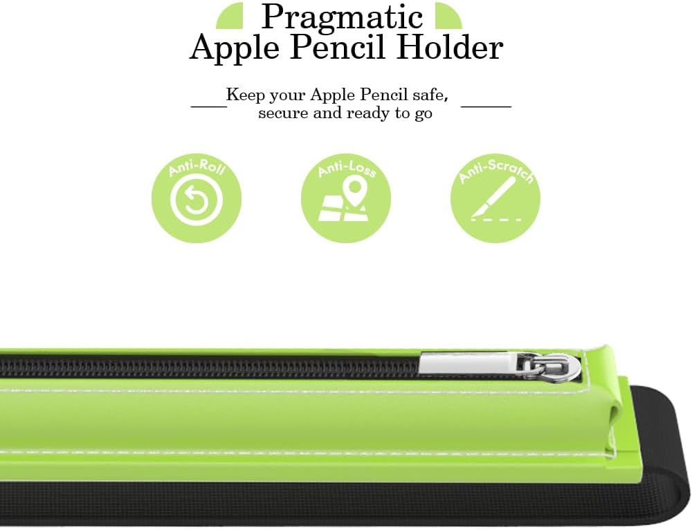 MoKo Pencil Case Fit Apple Pencil Pro, iPencil (USB-C), Apple Pencil 1st/2nd Generation, Stylus Pencil Sleeve PU Leather Zipper Pouch with Elastic Band for 9.7"-12.9" Tablet, Space Gray