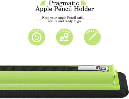 MoKo Pencil Case Fit Apple Pencil Pro, iPencil (USB-C), Apple Pencil 1st/2nd Generation, Stylus Pencil Sleeve PU Leather Zipper Pouch with Elastic Band for 9.7"-12.9" Tablet, Space Gray
