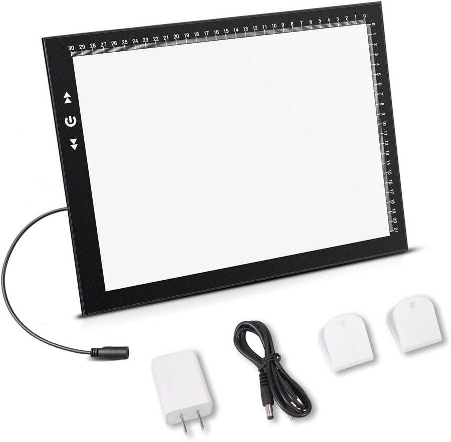 HSK B4/A3s LED Artist tracing Light Box Copy Table, Adjustable High Brightness Light Pad for Tatto Drawing, Sketching, Animation,Diamond Painting Accessories