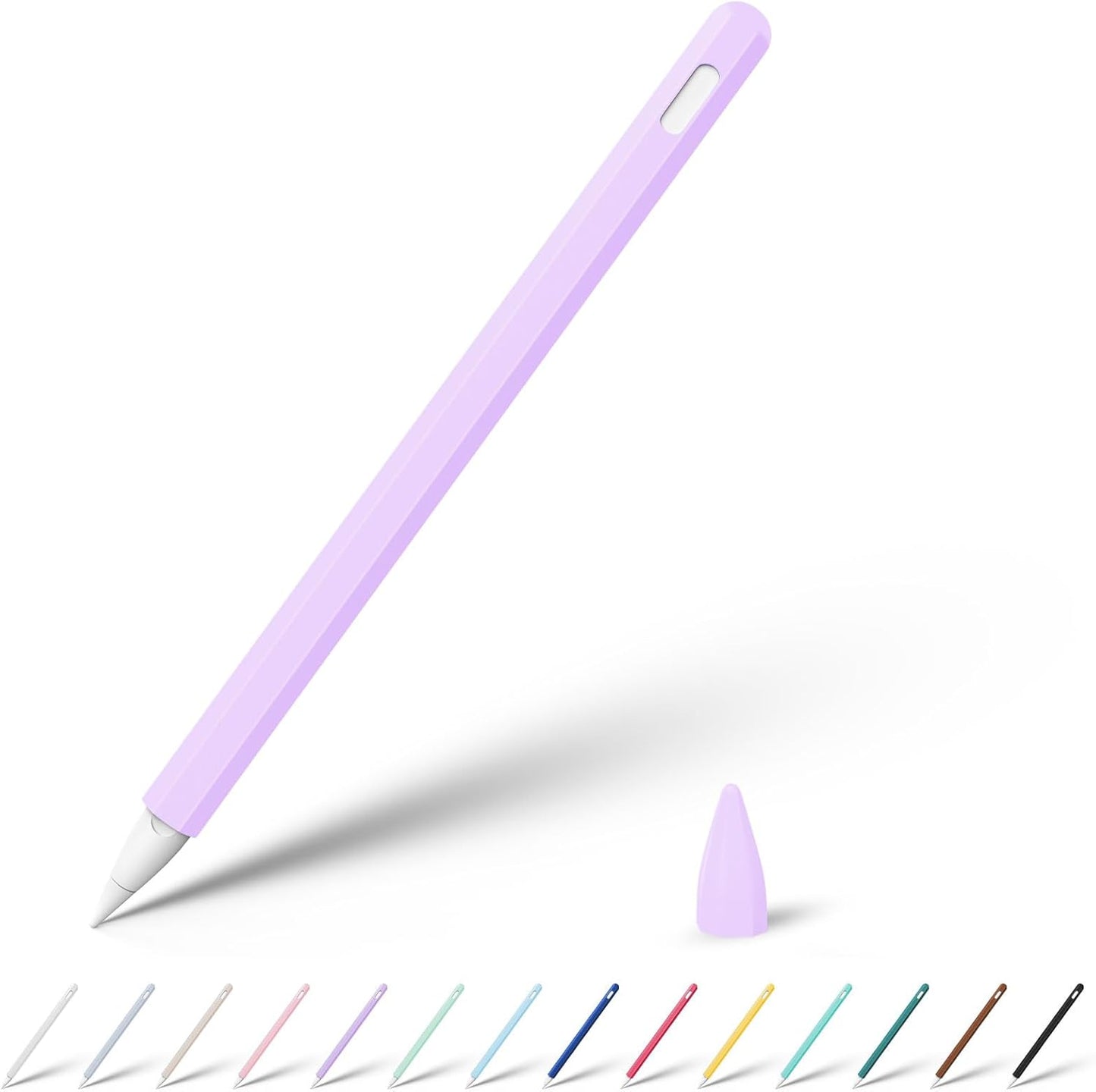 KELIFANG Silicone Case for Apple Pencil Pro 2024 & Apple Pencil 2nd Generation, Cute Pink Protective Skin Sleeve Cover Holder Grip and Tip Cap Accessories Compatible with iPad Pro 11 12.9 13 Inch
