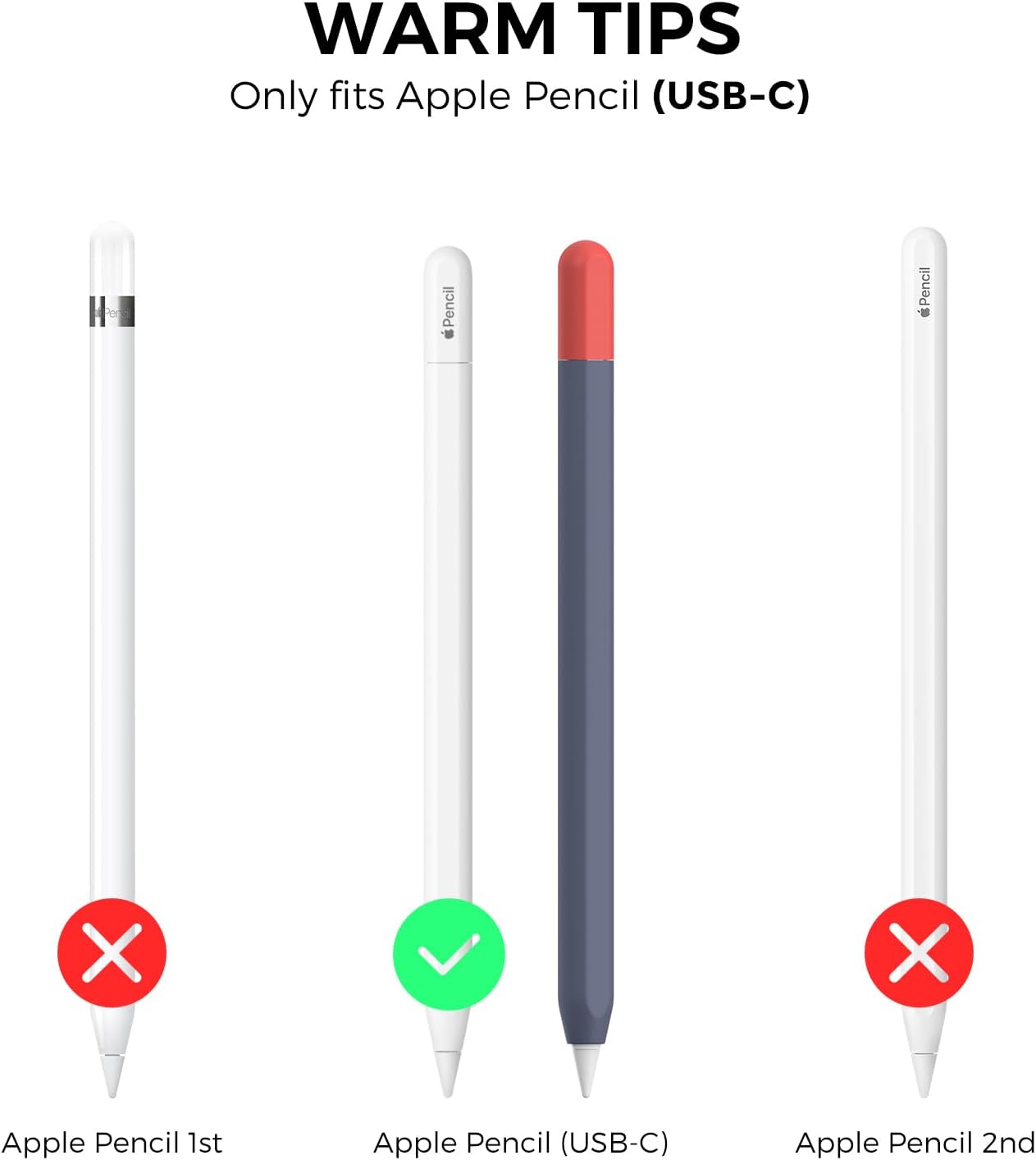 AhaStyle Silicone Case for Apple Pencil (USB-C) 2023 Ultra Thin Proteative Cover Skin Apple Pencil Sleeve Anti-Slip Grip Compatible with Apple Pencil USB C (Lavender)