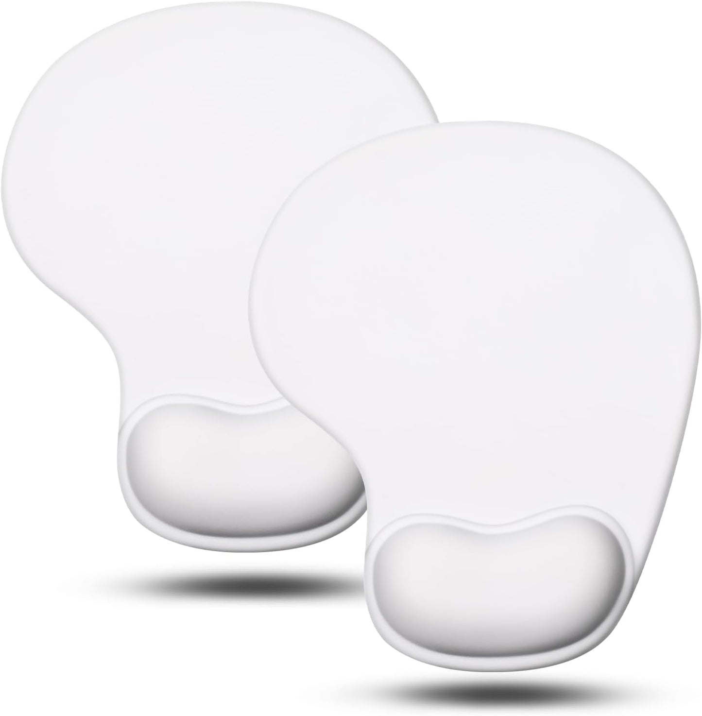 JIKIOU Mouse Pad, 2 Pack Ergonomic Mouse Pads with Comfortable Gel Wrist Rest Support and Smooth Cloth, Non-Slip PU Base for Easy Typing Pain Relief Durable and Easy to Clean Small Black
