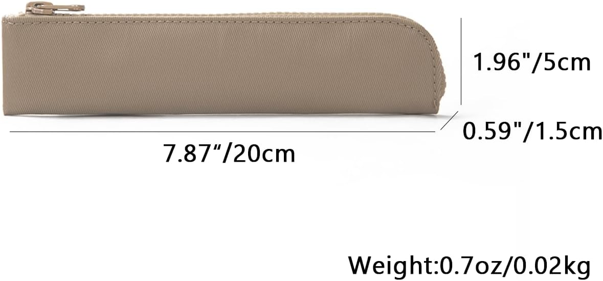 Canvas Pencil Case Small Pencil Pouch Slim Lightweight Pen Case Holder Cute Zipper Bag for School Office
