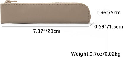 Canvas Pencil Case Small Pencil Pouch Slim Lightweight Pen Case Holder Cute Zipper Bag for School Office
