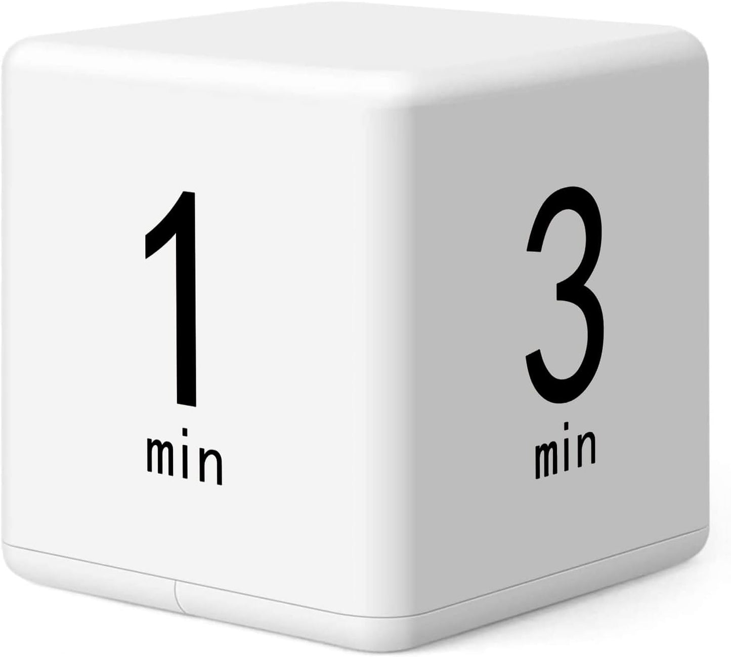 Rotating Pomodoro Timer, 5/25/15/45 Mins Preset, Desk Cube Countdown Flip Productivity Timer for ADHD, Time Management, Classroom, Workout, Kitchen, Cooking, Study, White