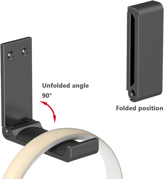 Headphone Stand Hanger,Headset Holder Mount,Aluminum Hook with Strong Adhesive Tape for Headphones (H03-Black-1PCS)