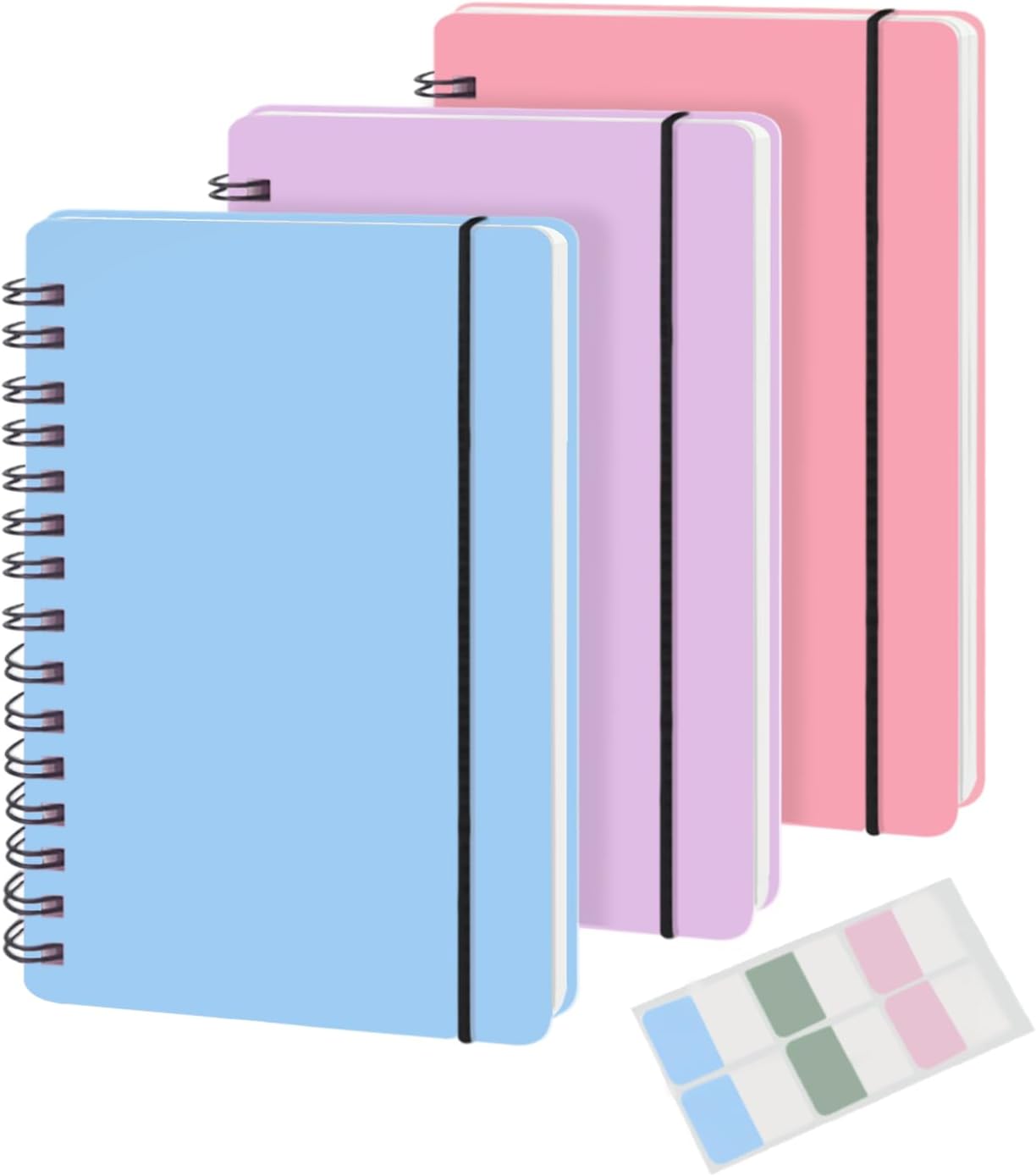 KTOJOY 3 Pack Small Pocket Spiral Notebook, 3.5x5.5 inches, 7mm Lined Pages, 80 Sheets/160 Pages 100gsm Thick Paper