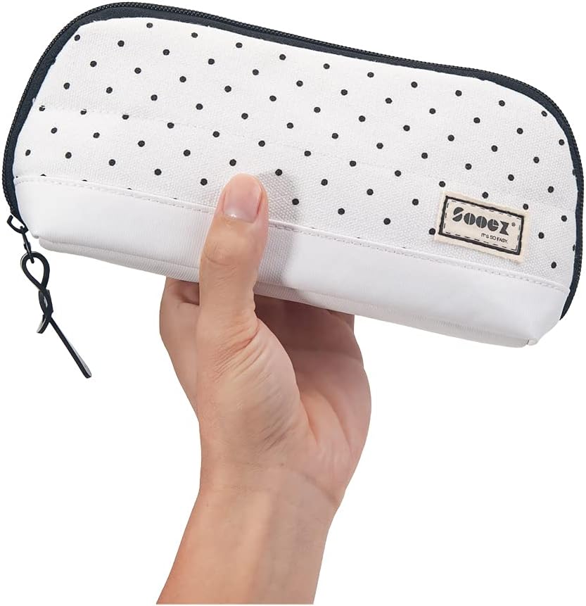 Sooez Wide-Opening Pencil Pen Case, Lightweight & Spacious Pencil Bag Pouch Box Organizer, Aesthetic Supply with Triangular Design for Adults, Grey