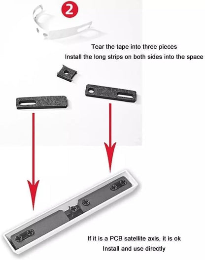 Mechanical Keyboard Spacebar Foam Sound Insulation Foam Noise Absorbing Switch Silencer Pad Cotton Compatible with 7U Mechanical Keyboard Space Bar Black 4PCS/Set