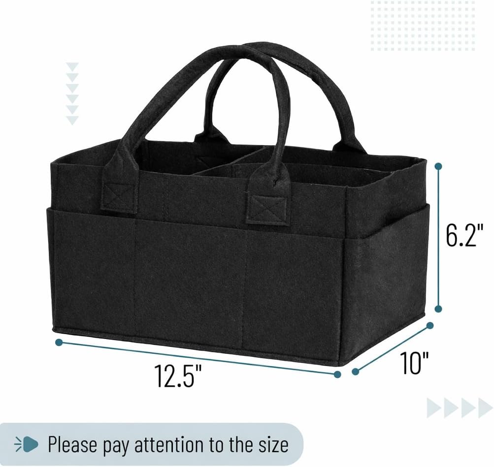 Mr. Pen- Baby Diaper Caddy Organizer, Gray, Medium, Nursery Storage Bin and Car Organizer for Diapers and Baby Wipes