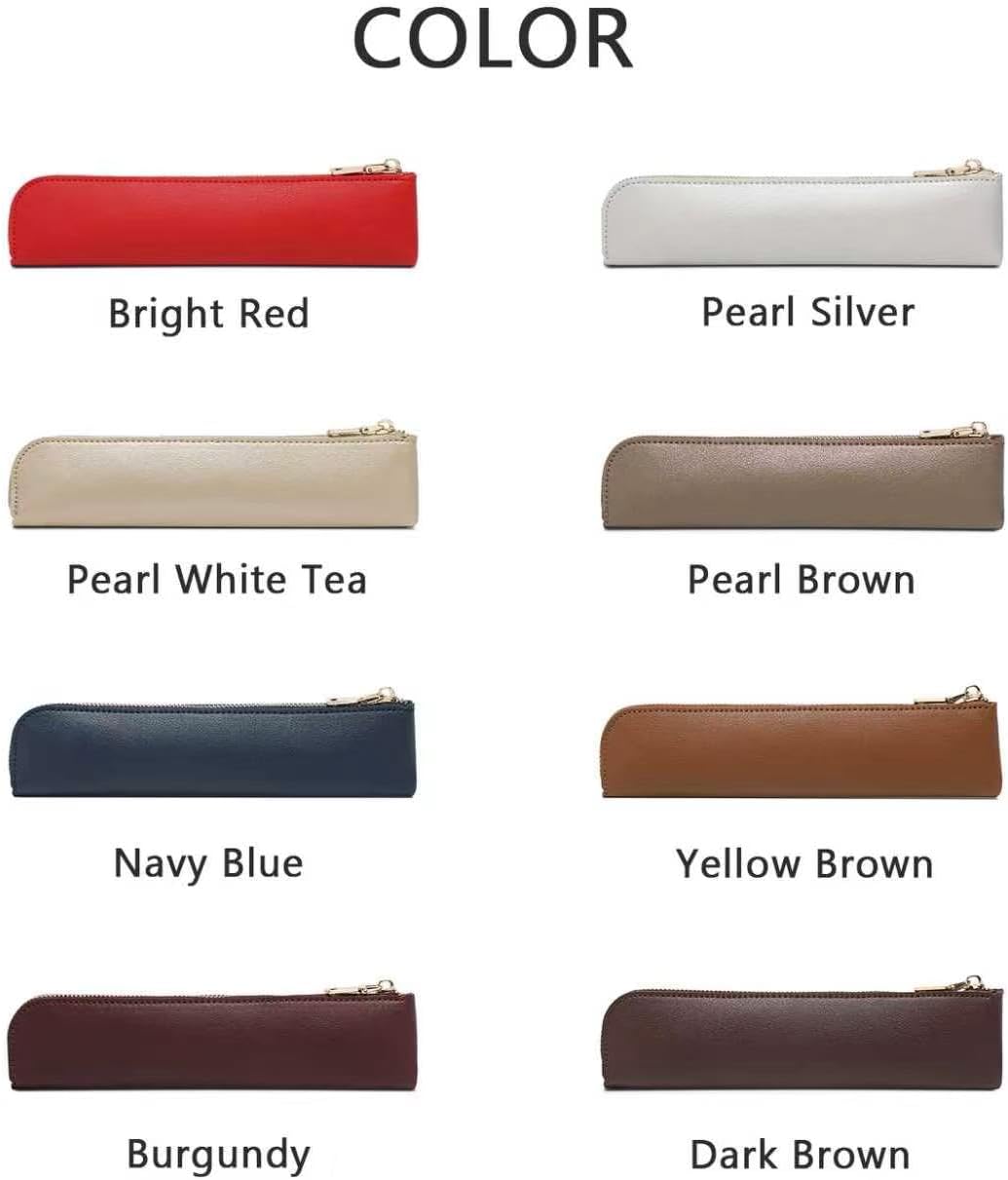 Canvas Pencil Case Small Pencil Pouch Slim Lightweight Pen Case Holder Cute Zipper Bag for School Office
