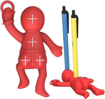 Silicone Funny Pen Holder Pencil Pin Organizer Cute Desk Decorations Office Accessories Funny Keychain for Schoolbag Handbag Checkout Counter (BLACK)