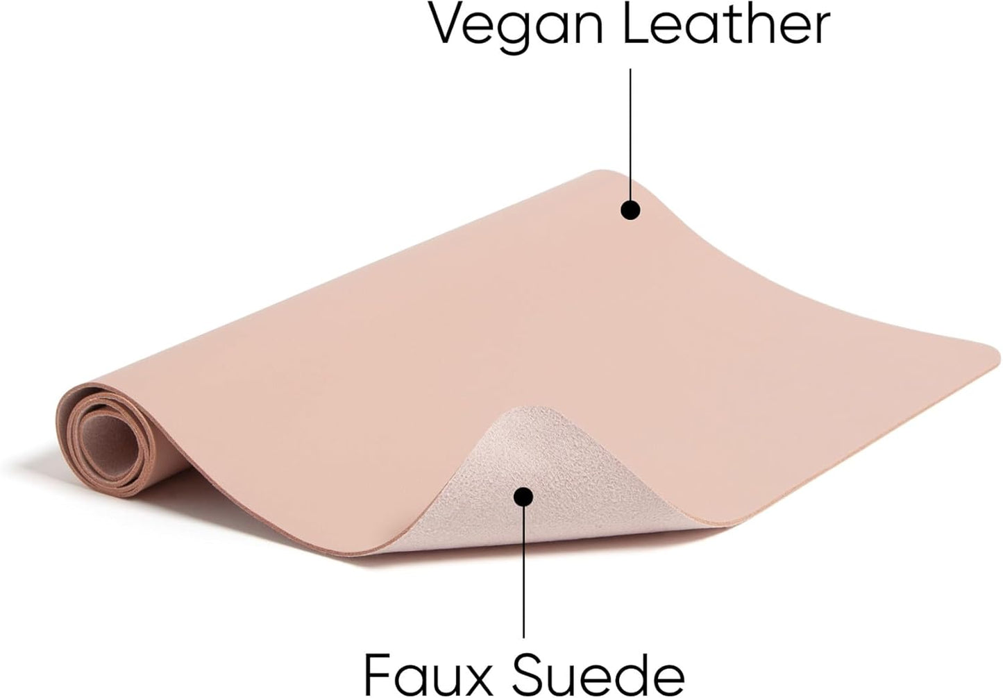 Smead Desk Pad, Vegan Leather Desk Mat with Non-Slip Faux Suede Backing, Perfect Desk Organizer for Office Decor, 31.5” x 15.7” Medium, Sandstone (64831)