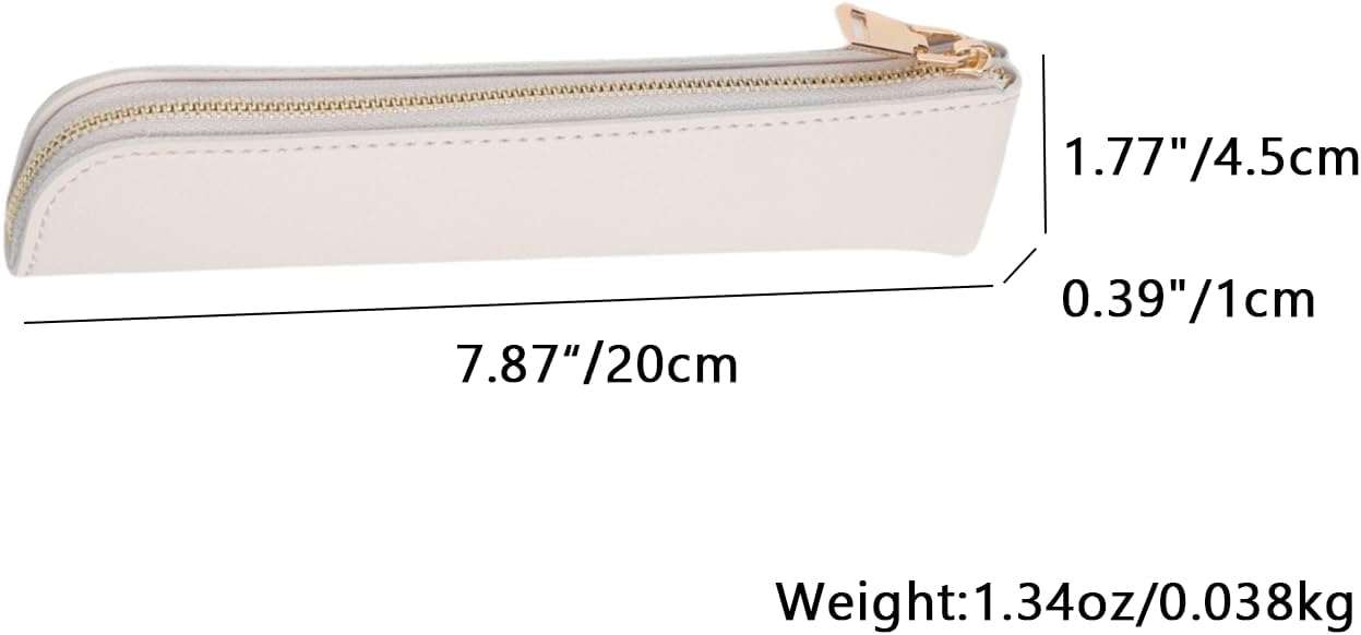 Canvas Pencil Case Small Pencil Pouch Slim Lightweight Pen Case Holder Cute Zipper Bag for School Office