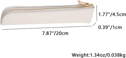 Canvas Pencil Case Small Pencil Pouch Slim Lightweight Pen Case Holder Cute Zipper Bag for School Office