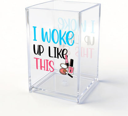 The Makeup Artist Acrylic Cosmetic Pencil Pen Holder, Funny Vanity Accessories for Girls, Makeup Brushes Holder for Beauty Specialist Esthetician, Make Up Artist MUA Appreciation Gifts